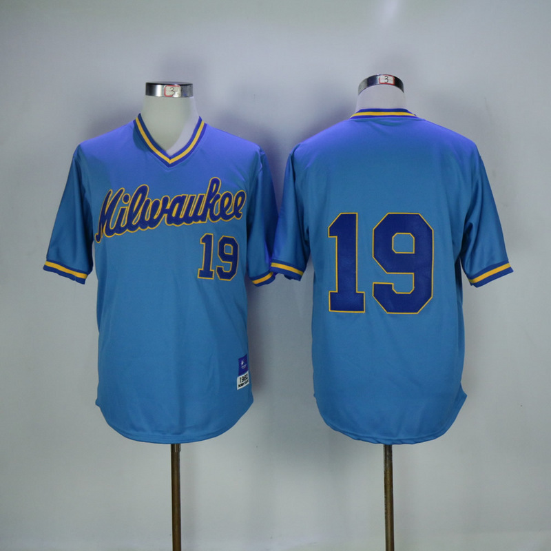 2017 MLB Milwaukee Brewers #19 Robin Yount Blue Throwback Jerseys->milwaukee brewers->MLB Jersey